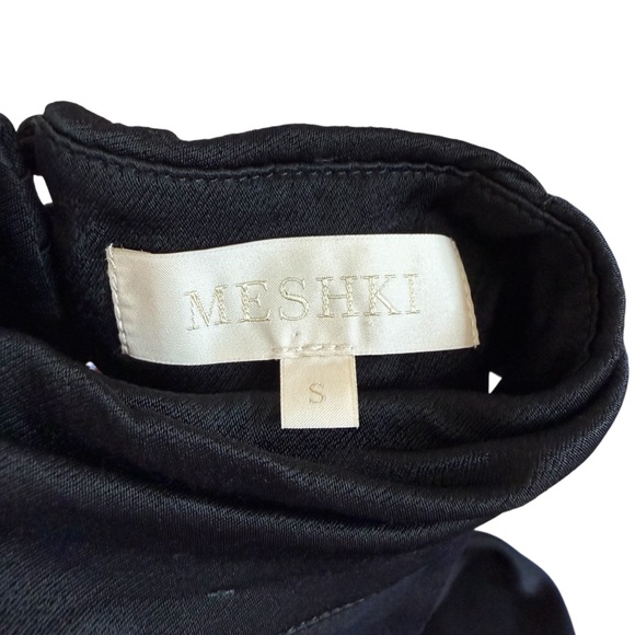 Satin Drape Back Maxi Dress with Split Black Small - Picture 13 of 15